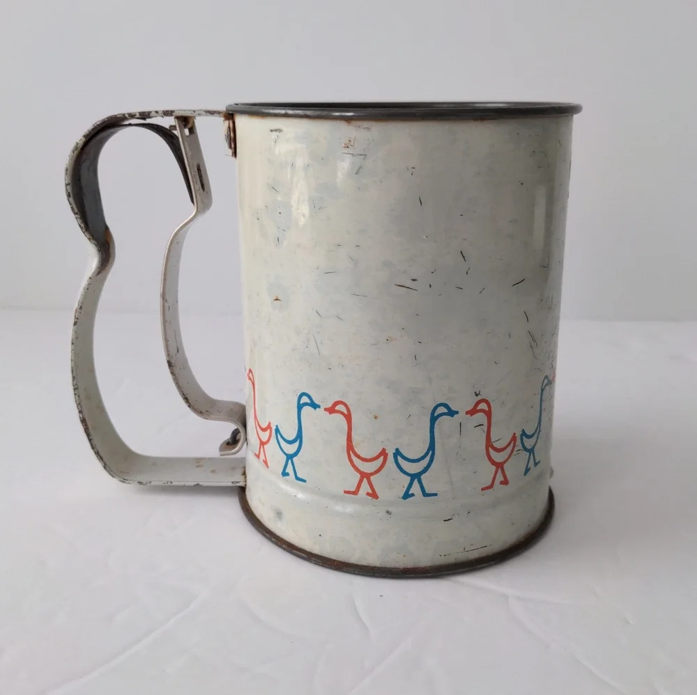 Androck Flour Sifter Geese Ducks Kitchen Vintage Collectibles